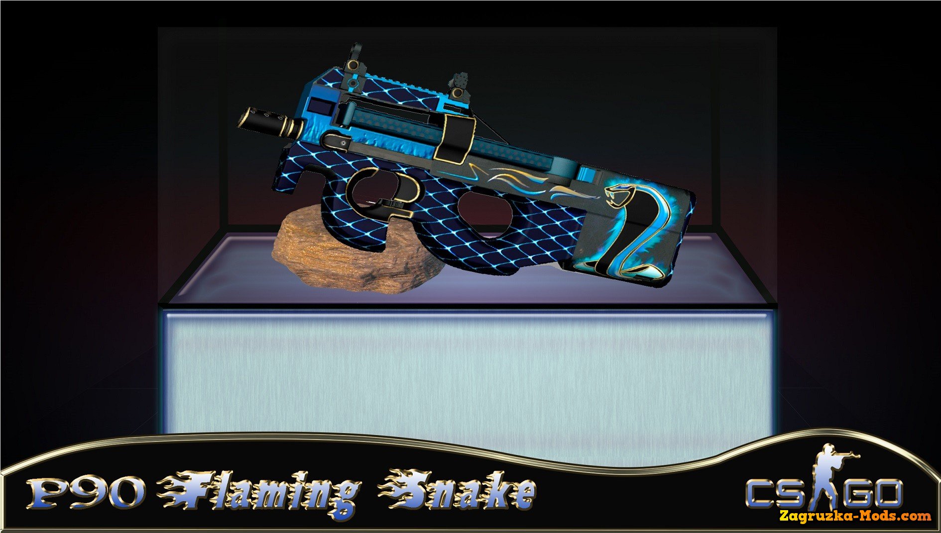 P90 Flaming Snake Skin for CS:GO