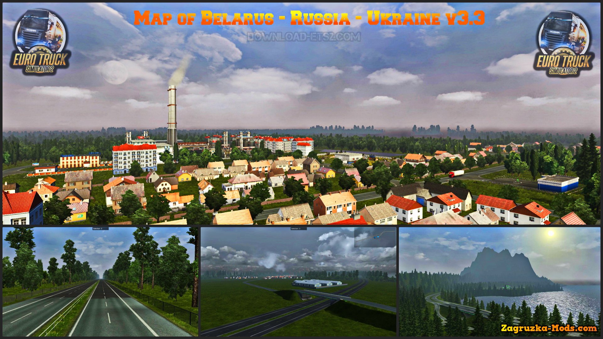 Map of Belarus + Russia + Ukraine v3.3 (1.19.x) for ETS 2