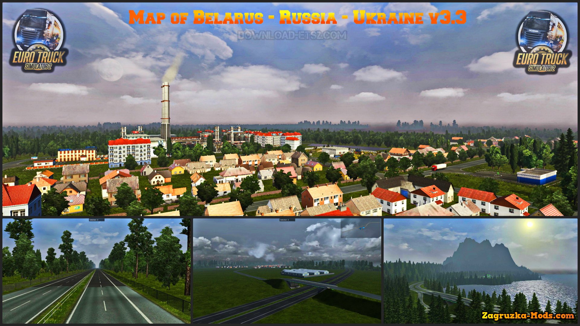 Map of Belarus + Russia + Ukraine v3.3 for ETS 2