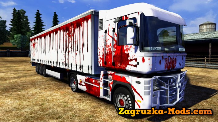 Renault Magnum Blood Skin + Trailer v1.0 for ETS 2