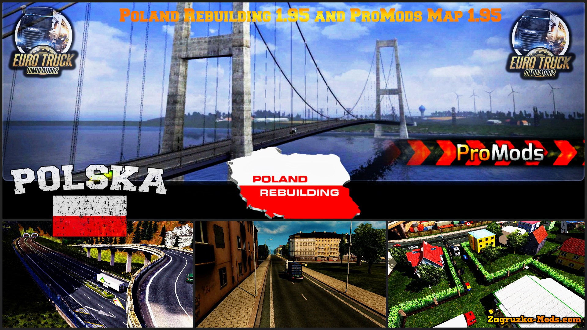 Poland Rebuilding 1.95 + ProMods Map 1.95 for ETS 2