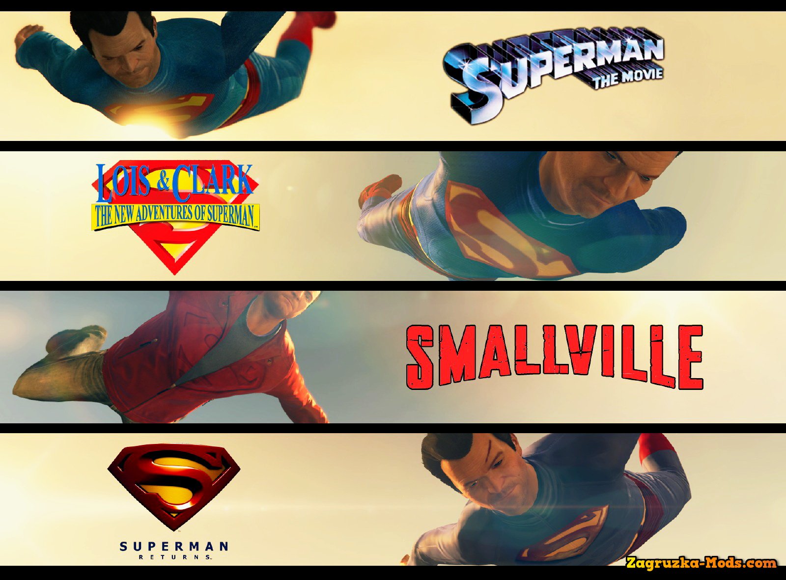 Superman Movies & TV Suit Pack v1.1 for GTA 5