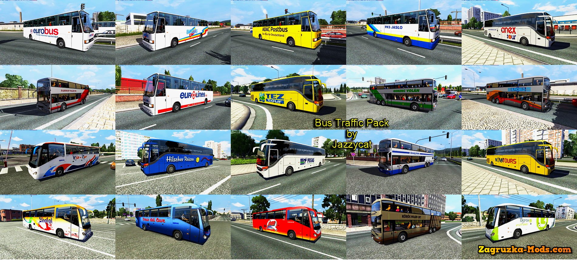 Bus Traffic Pack v1.1.2 by Jazzycat for ETS 2