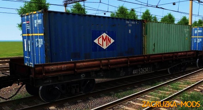 Wagons Platform 13-401 Container for Train Simulator 2015