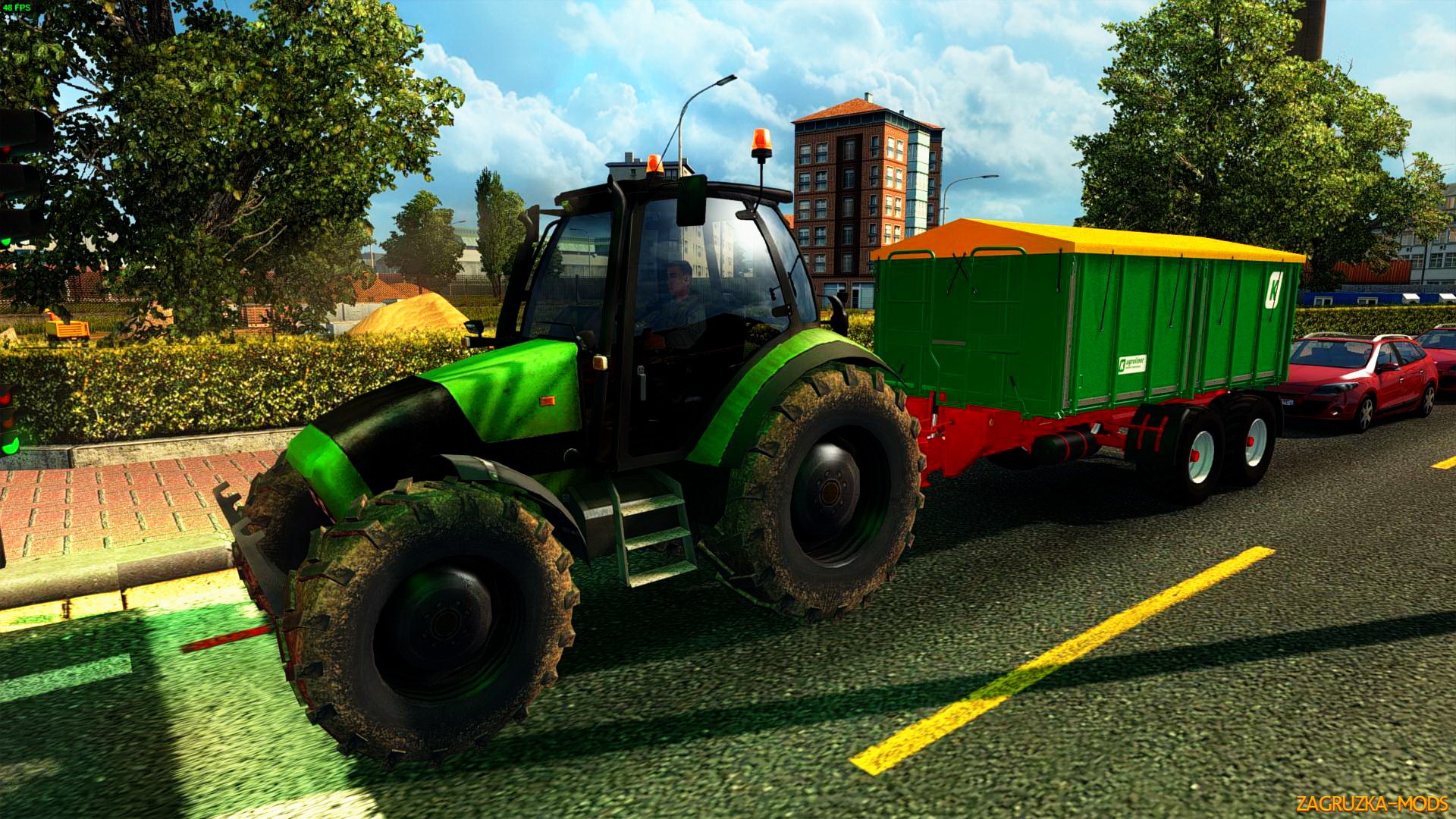 Tractor with trailer in traffic v1.0 for ETS 2