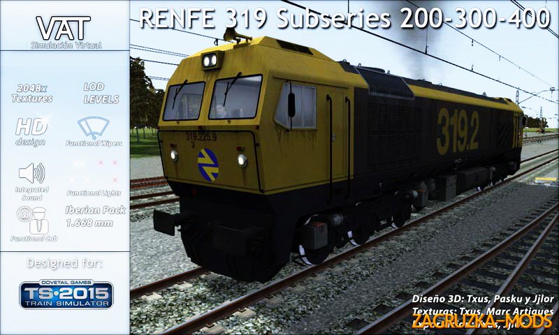 Diesel locomotive RENFE 319 Subseries Librea AVE 1.435 v1.5 for Train Simulator 2015