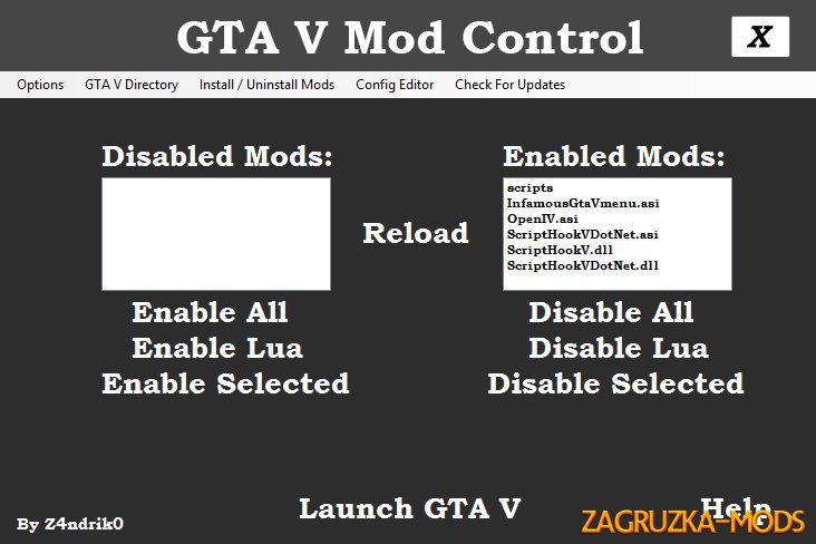 Simple Mod Control v2.1 for GTA 5