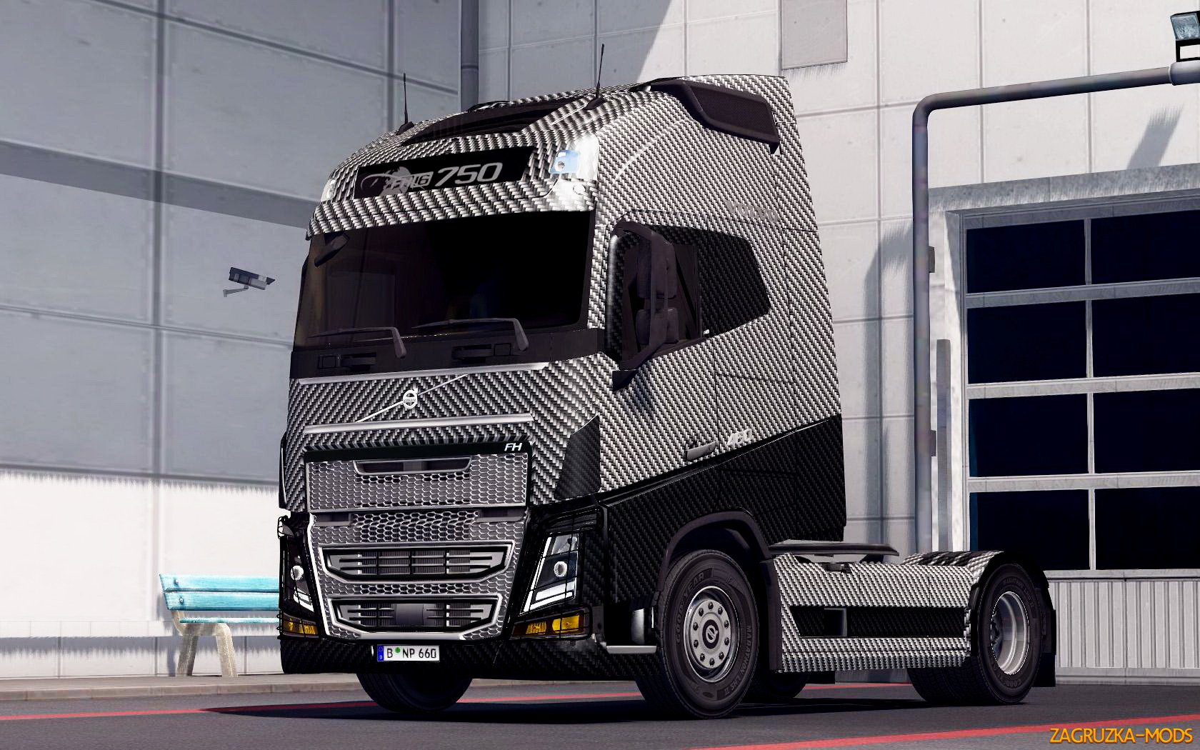 Carbon Fiber skin for Volvo FH 2012 and Ohaha's versions for ETS 2