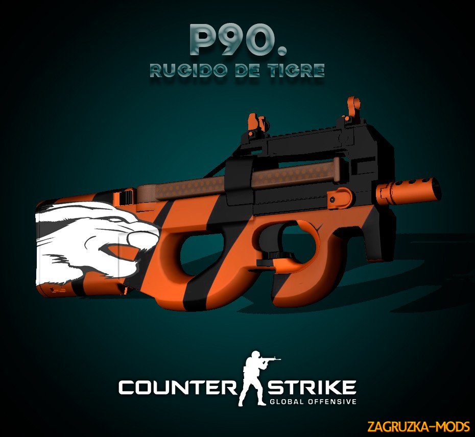 P90 Rugido de Tigre Skin for CS:GO