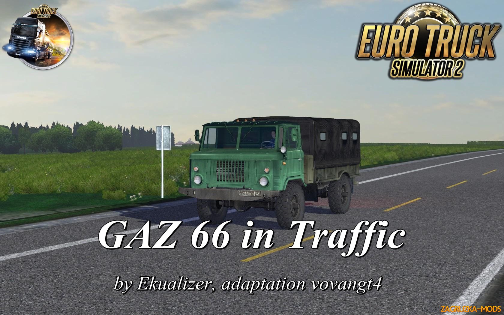 "GAZ 66" truck in Ai traffic