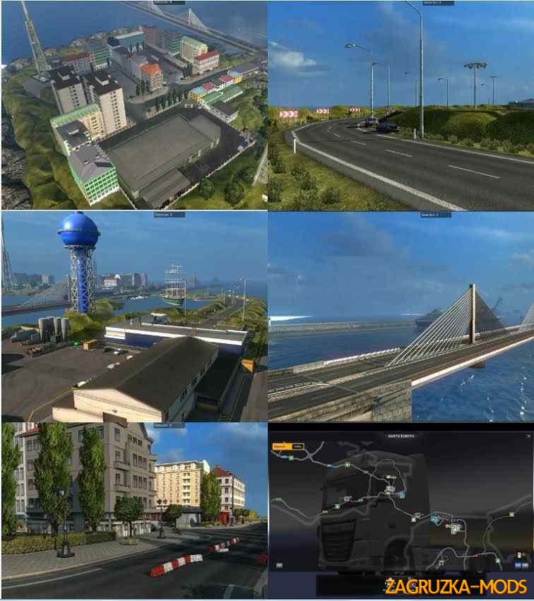 Bridge from Calais to Dover and City on Island v 6.5