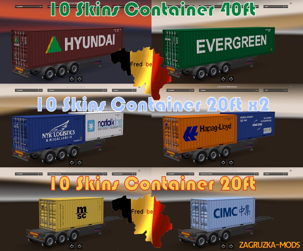 Container Trailer Pack v1.23 ( 30 Skins )