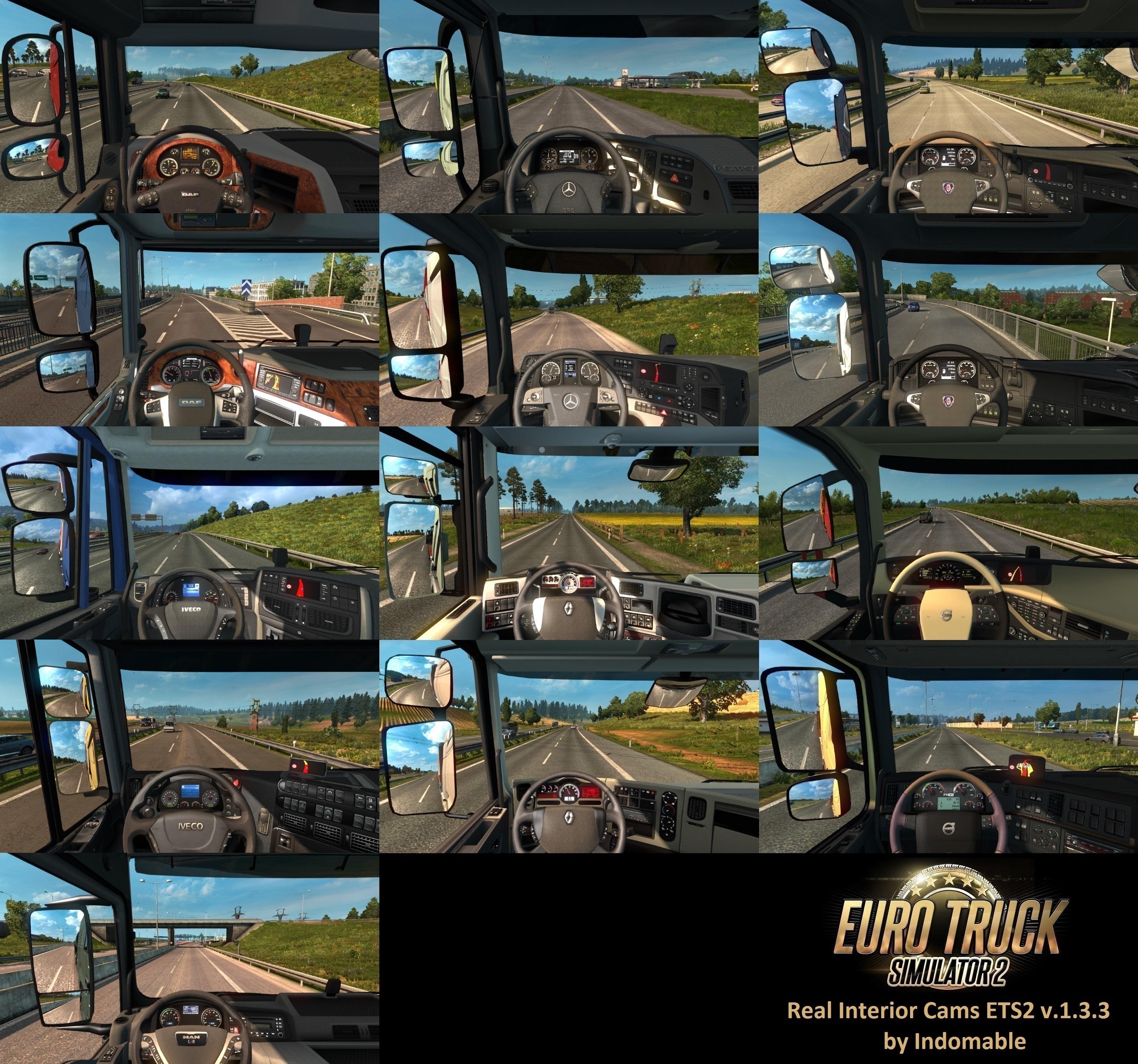 Real Interior Cams ETS2 v1.3.3 by Indomable for ETS 2