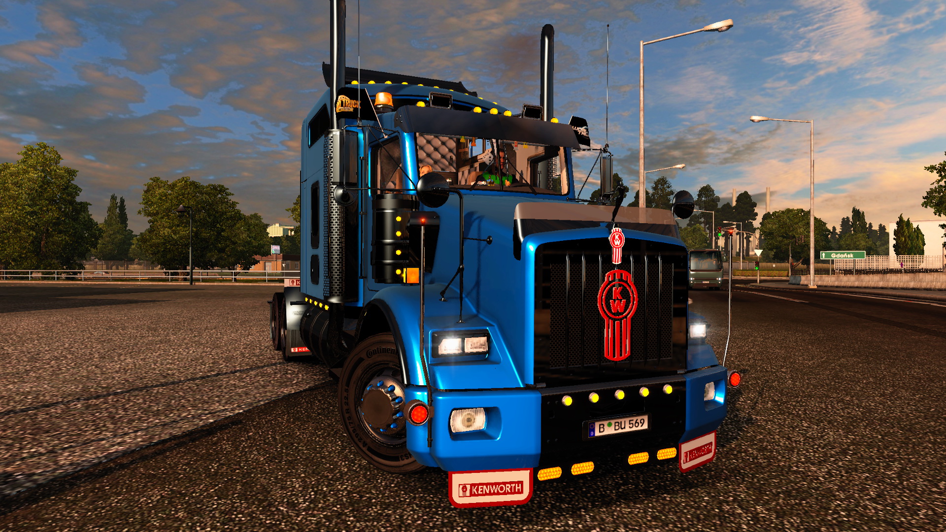 Kenworth T800 + Interior + DLC Cabin & Flags v2.3 (1.24.x) for ETS 2