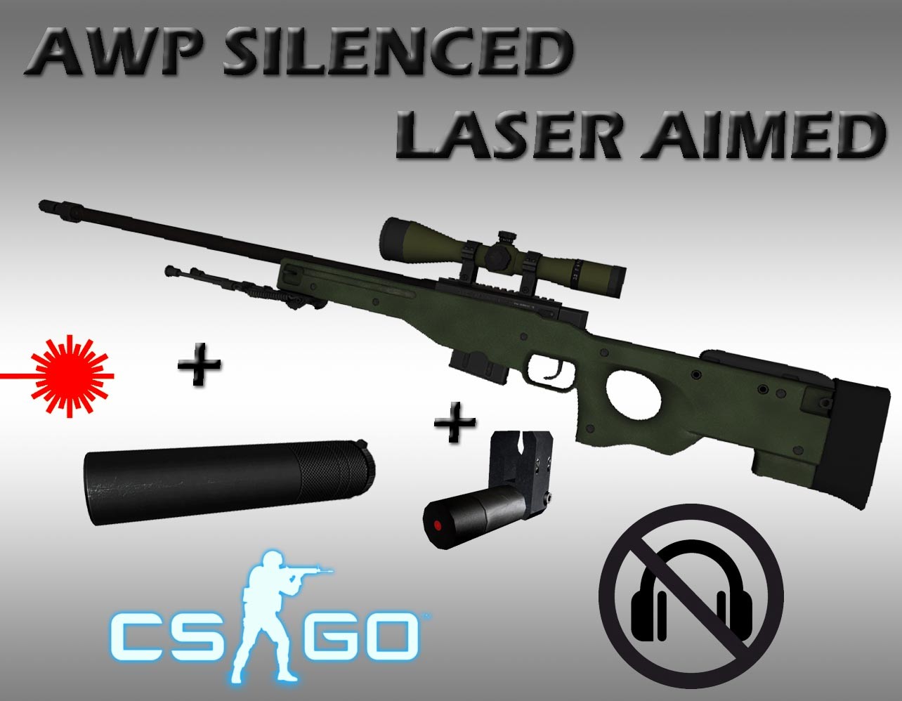 AWP Silenced + Laser Aim v1.0 for CS:GO