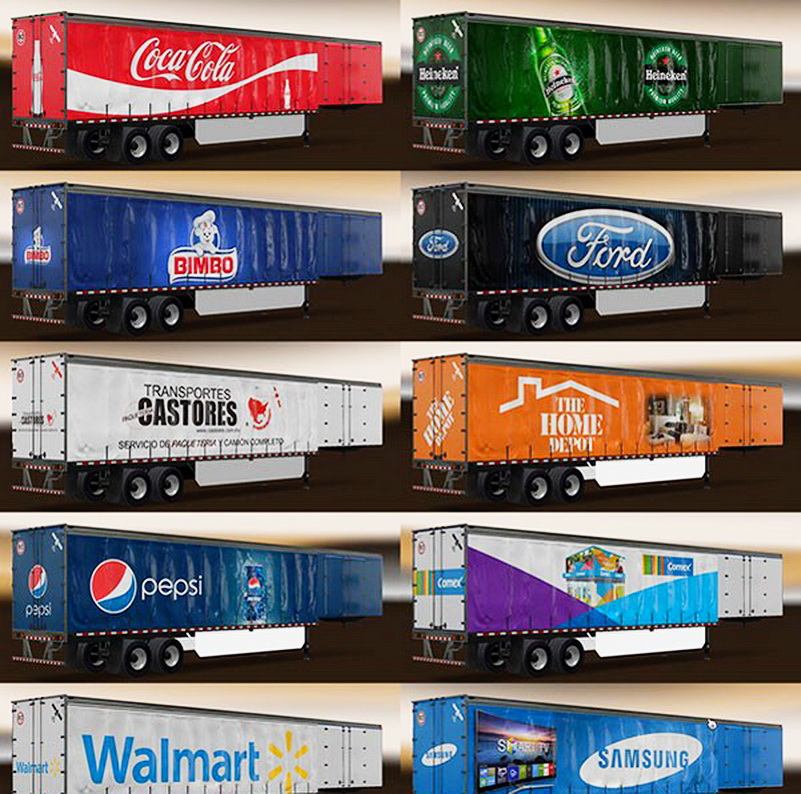 Mexican & American Companies Trailers Skin Pack v1.0 for ATS