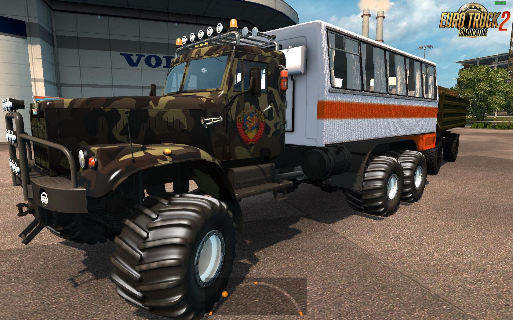 KrAZ-255 Modernized + Trailer v1.0 for ETS 2