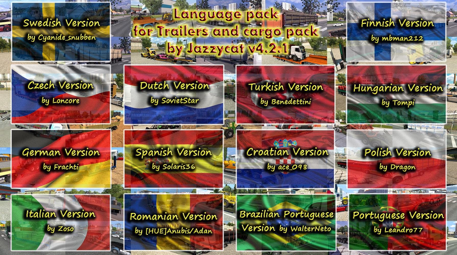 Language Pack for Trailers and cargo pack v4.2.1 by Jazzycat