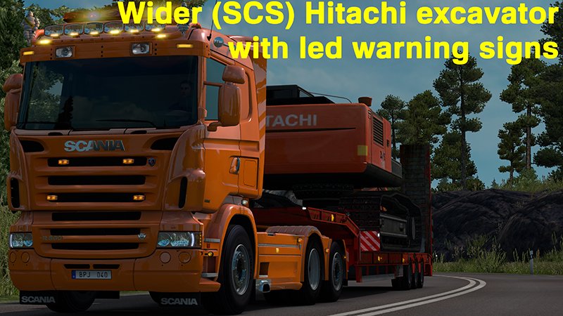 SCS excavator with widened crawlers for Ets2