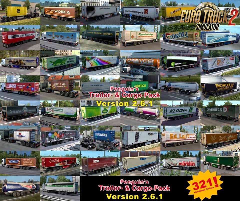 Penguins Trailer and CargoPack v2.6.1 for Ets2