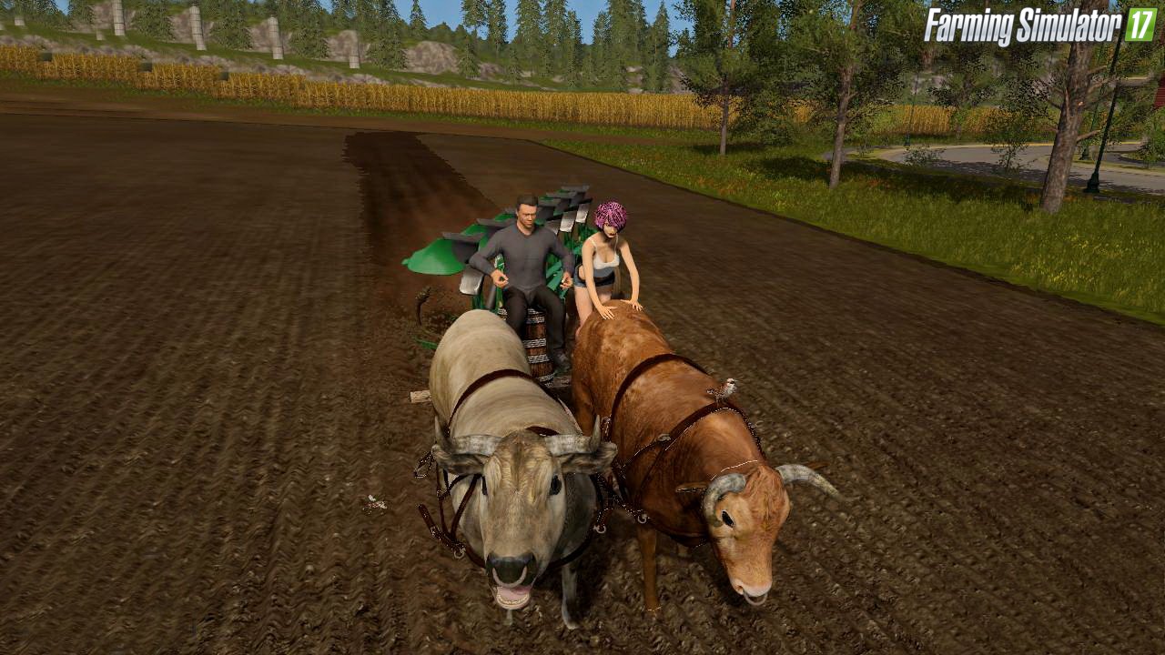 Hard Working Oxen Mod v1.0 for FS 17