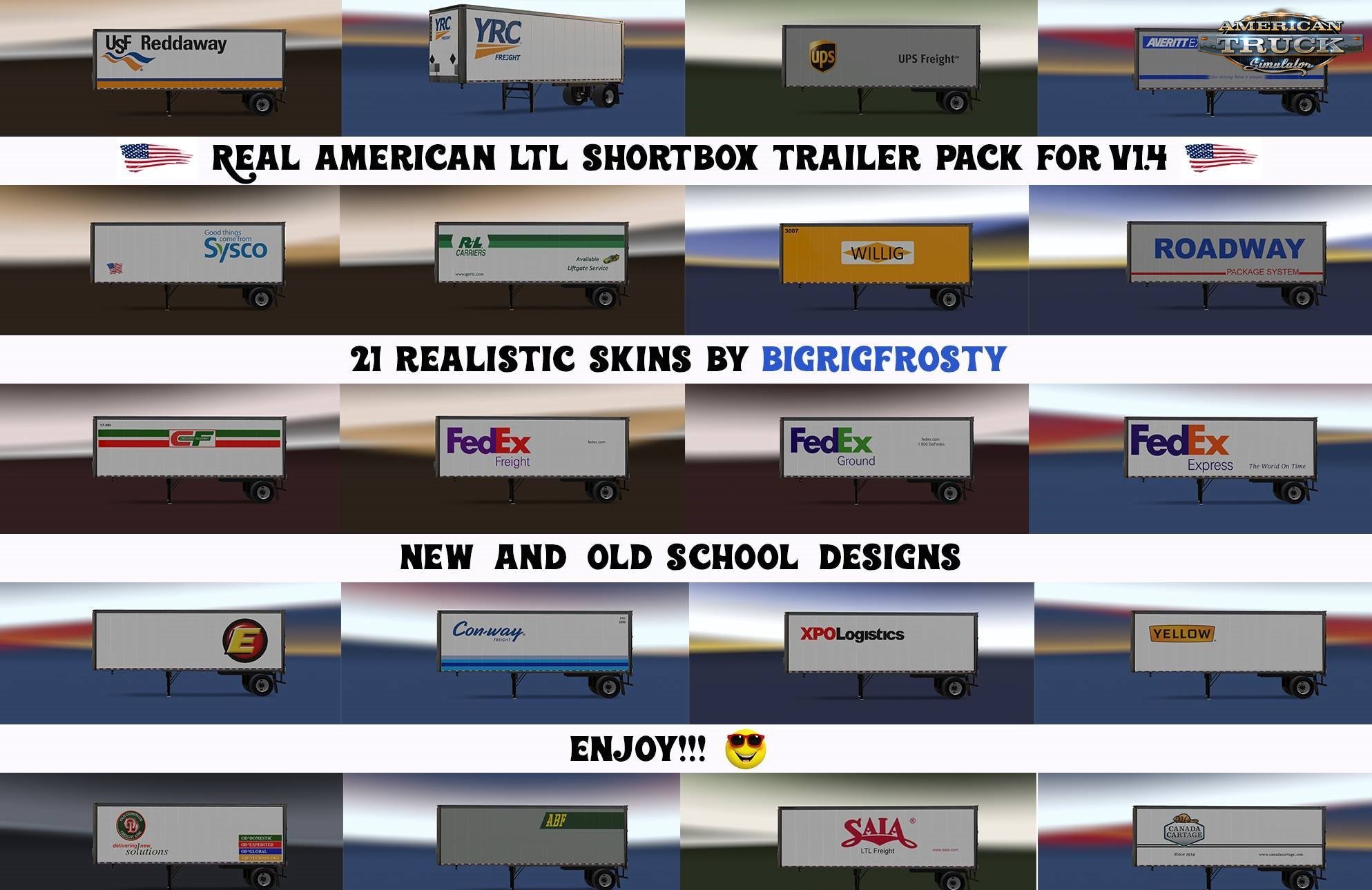 Real American LTL Shortbox Trailer Pack for Ats