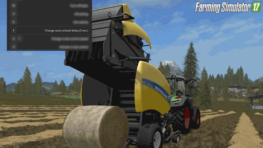 Automatic unload for round-balers for Fs17