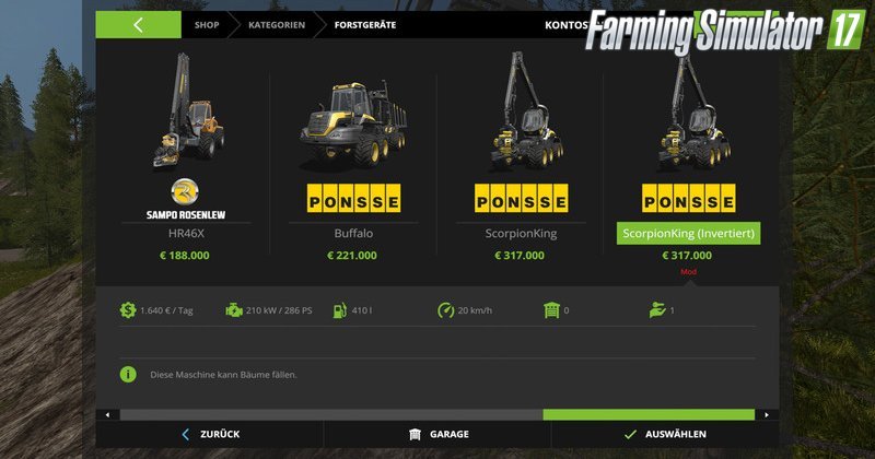 Ponsse ScorpionKing Pack v1.7 for Fs17 Ponsse ScorpionKing Pack v1.7 for Fs17