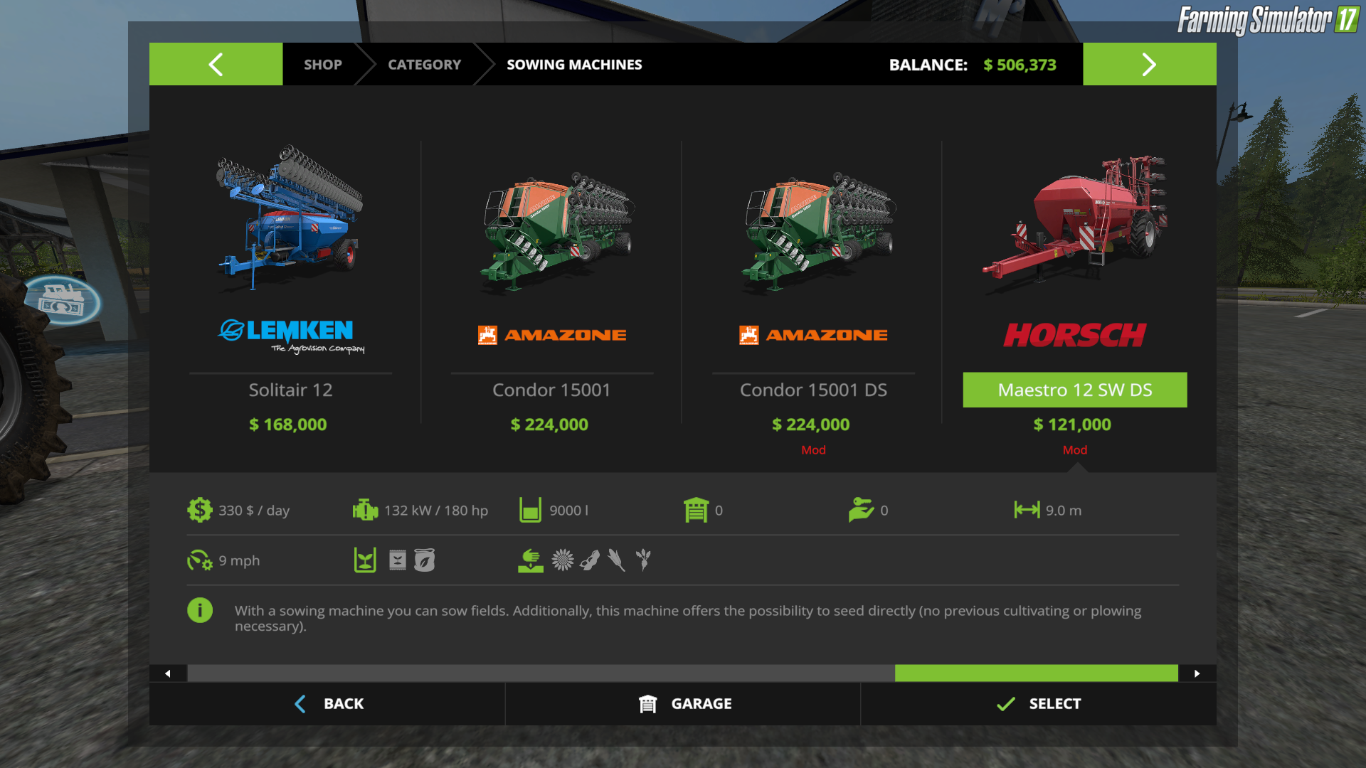Horsch Maestro12 SW With Direct Seeding for Fs17