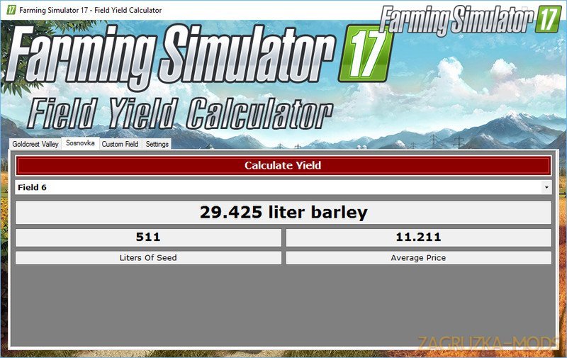 Field Yield Calculatorv1.0 for Fs17