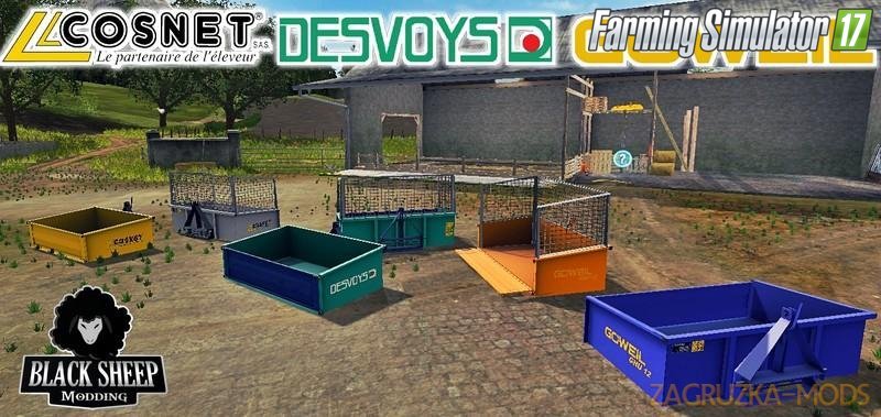 Pack Tippers 3-points Autoload v1.0 for Fs17