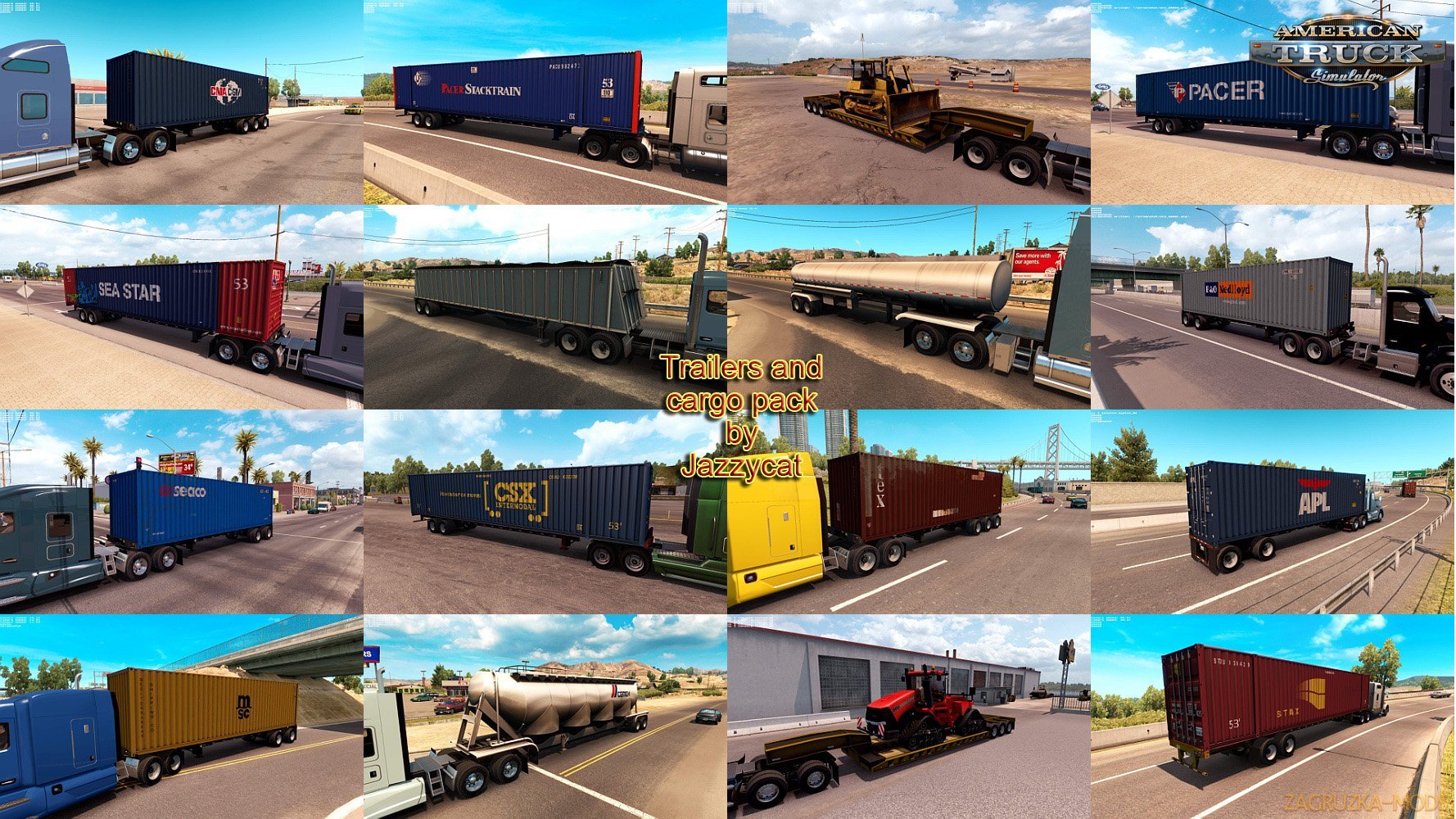 American Truck Simulator прицепы. Trailers and Cargo Pack версия. Jazzycat Trailers ETS 2. ATS Mods.