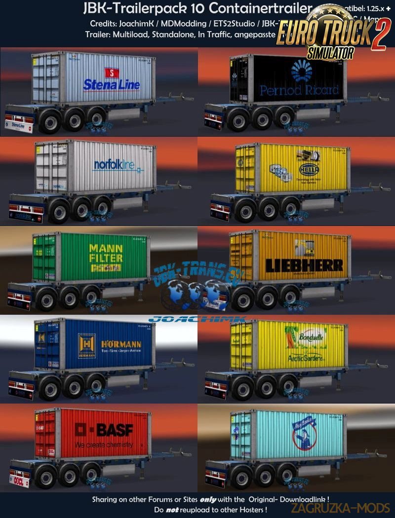 JBK-Trailerpack 10 Containertrailer for Ets2