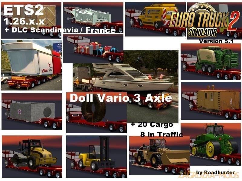 Trailers Doll Vario 3Achs with 20 Cargo