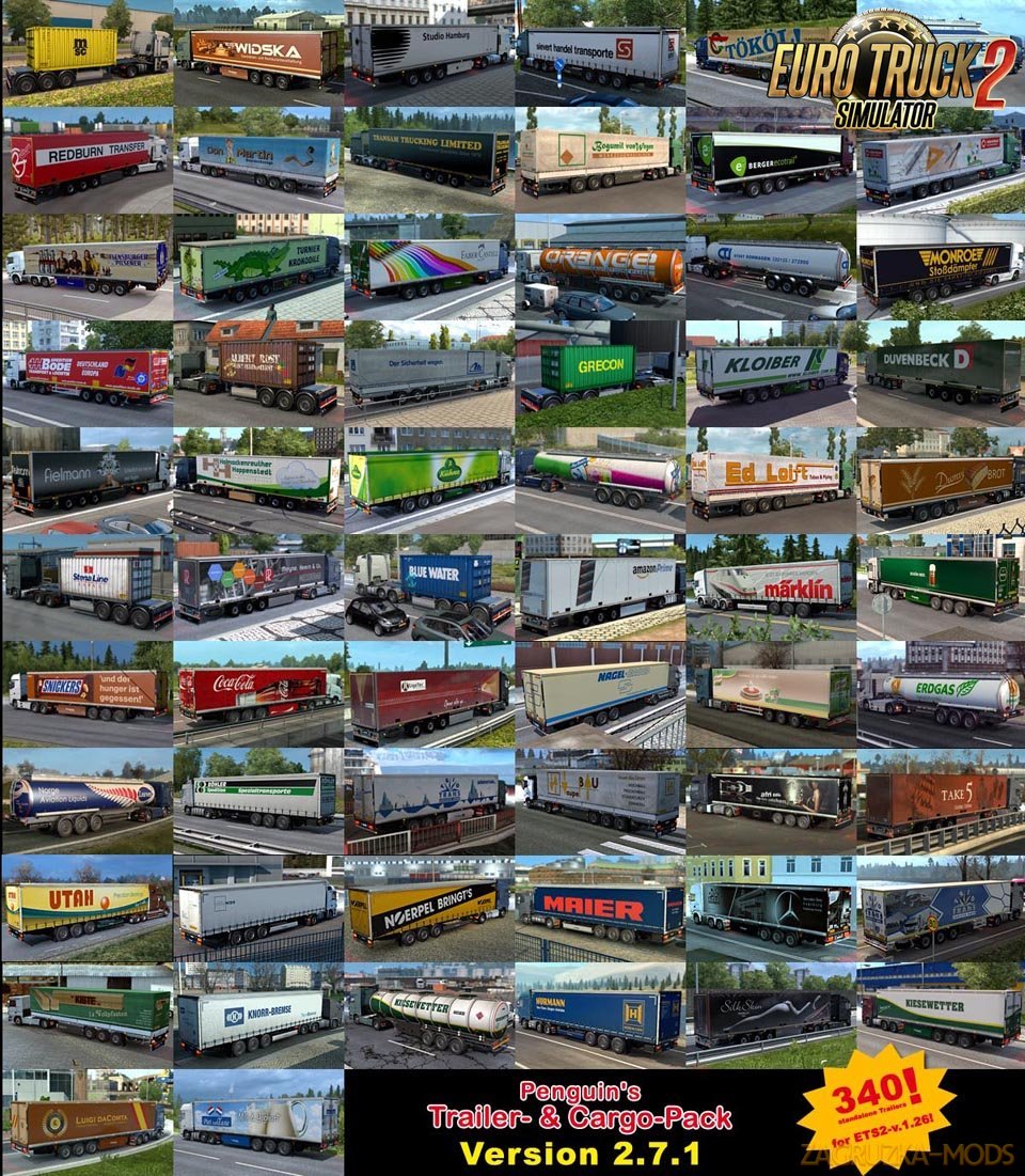 Penguins Trailer and CargoPack v2.7.1 for Ets2