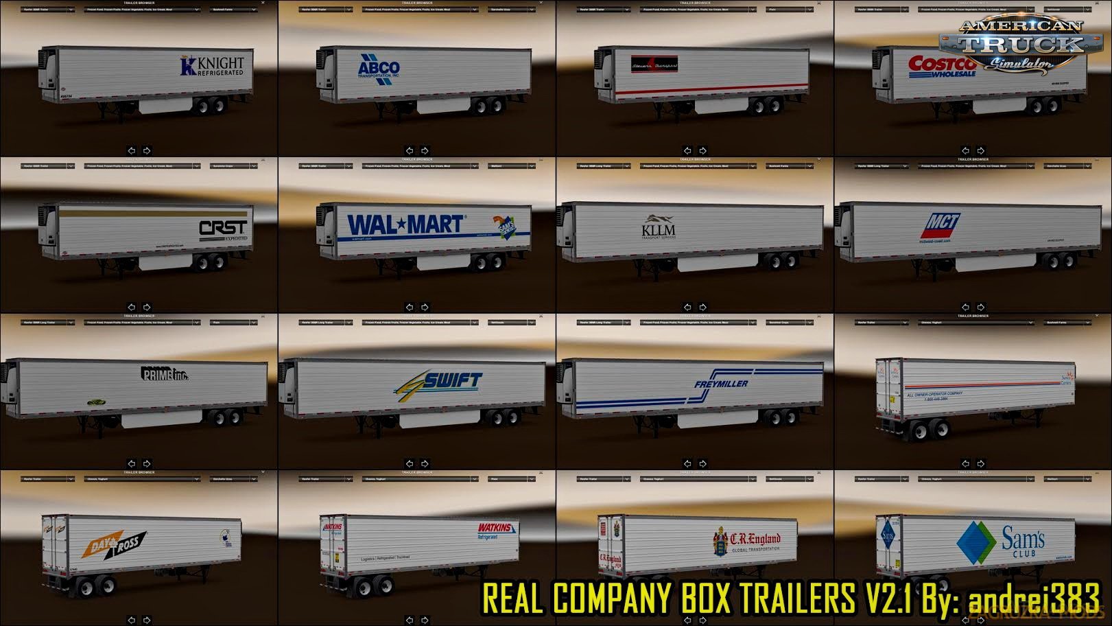 Real Company Box Trailers Skins v2.1 (v1.5.x) for ATS Real Company Box Trailers Skins v2.1 (v1.5.x) for ATS