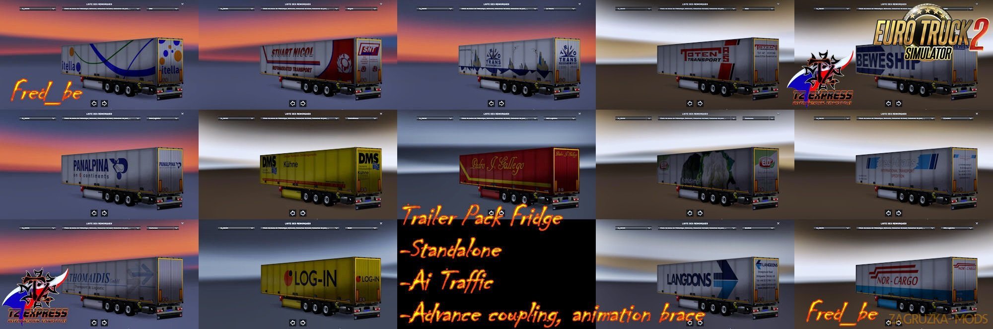 Trailer Pack Fridge v1.26 (39 skins) for Ets2