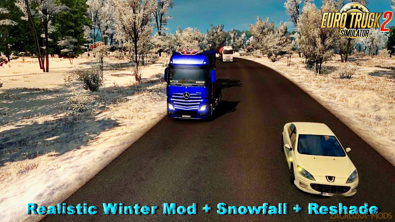 Realistic Winter Mod + Snowfall 1.26 + Reshade for Ets2