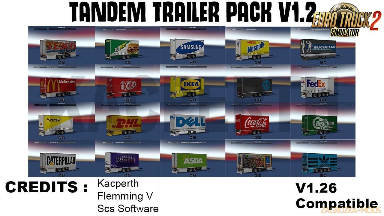 Tandem Trailer Pack v1.2 for Ets2