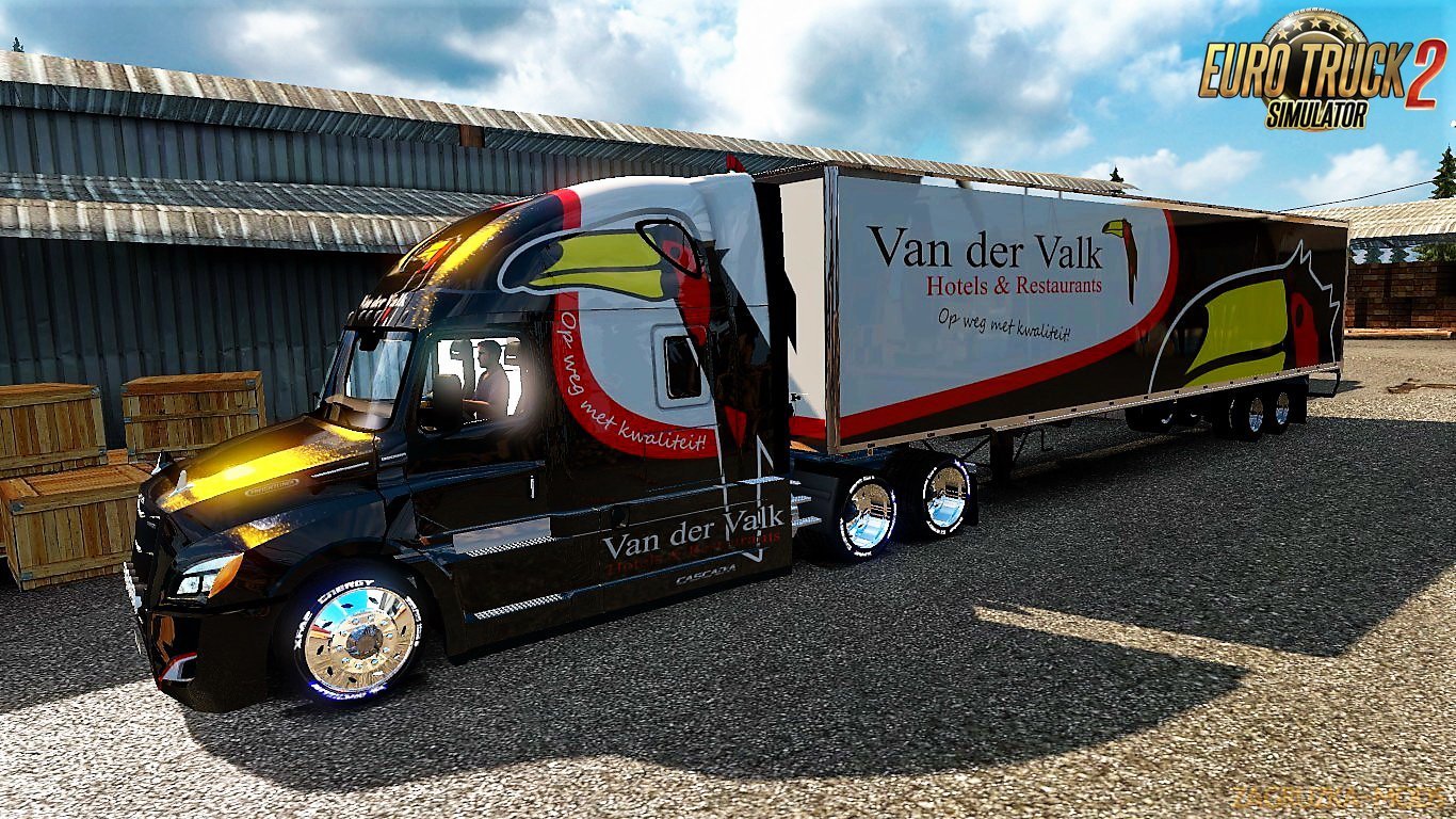 Freightliner Cascadia 2018 Van Der Valk US Skin + Trailer Van der Valk v1.0 (1.26.x) for ETS 2