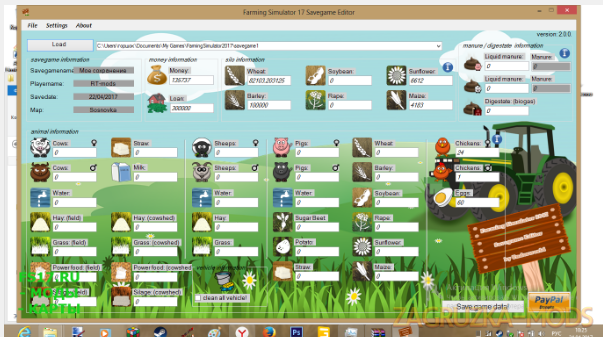 Program for editing saved games for Farming Simulator 2017