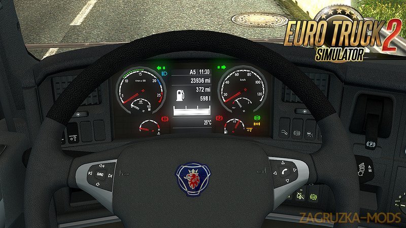 SCS Scania high-def interior gauges & emblem v2.0