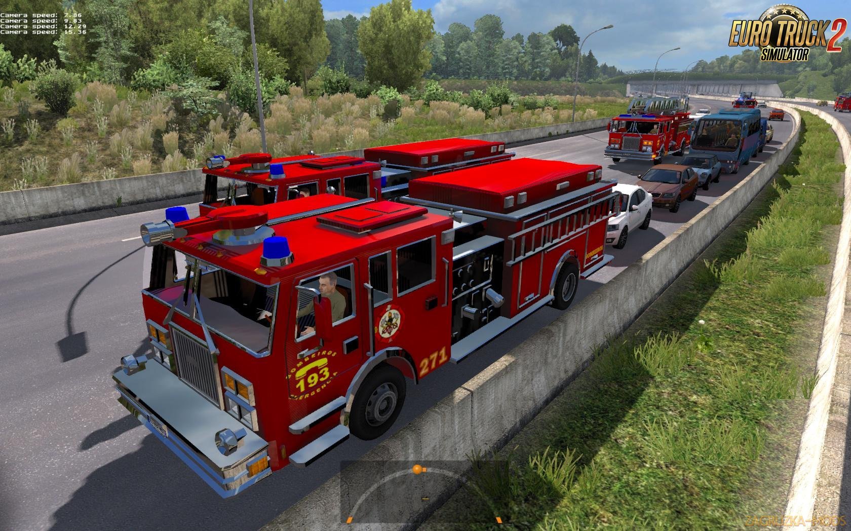 Fire trucks in traffic [1.27.x]