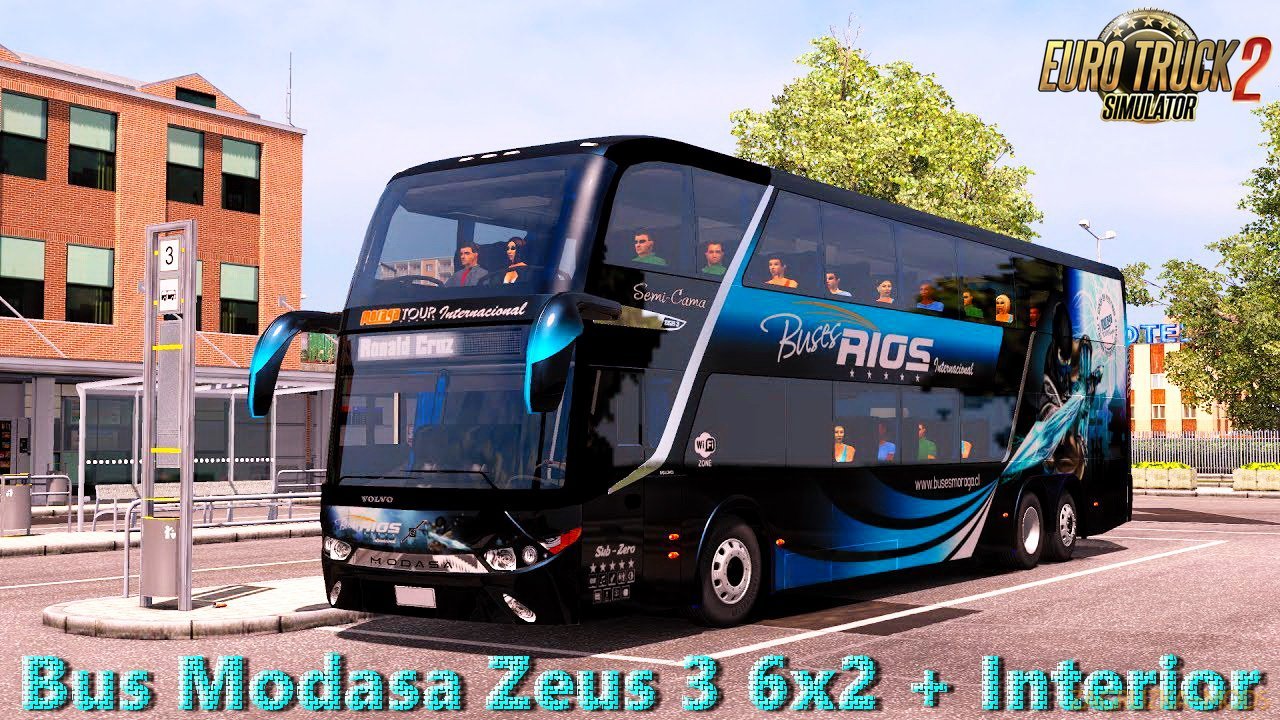 Bus Modasa Zeus 3 6x2 + Interior v1.0 (1.27.x) for ETS 2