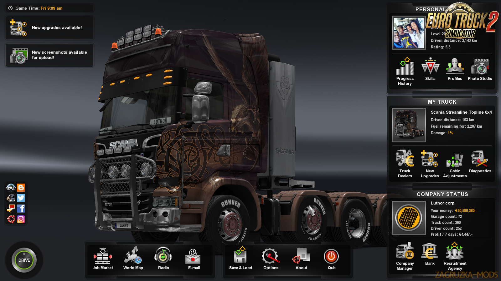 Everything Unlocked (profile) for Ets2