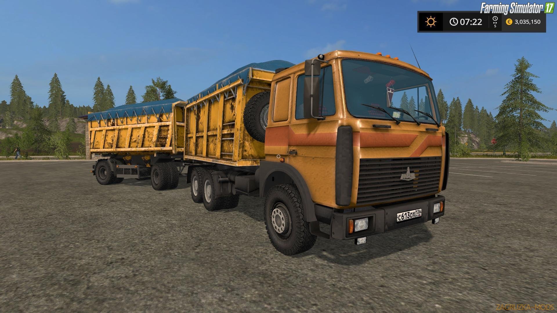 Truck Maz-5516 and Trailer v3 for Fs17