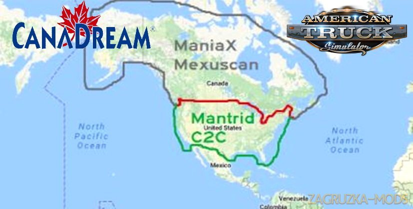 CanaDream Map v2.8.7 by ManiaX (1.34.x) for ATS