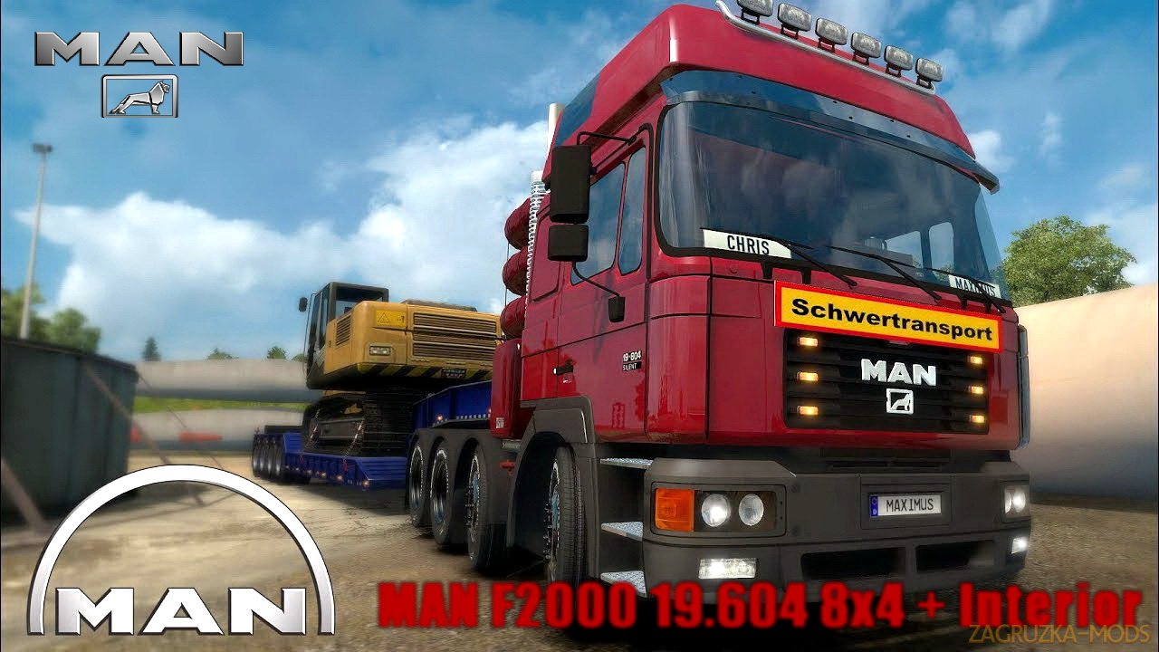 MAN F2000 19.604 8x4 + Interior v1.0 (1.28.x) for ETS 2