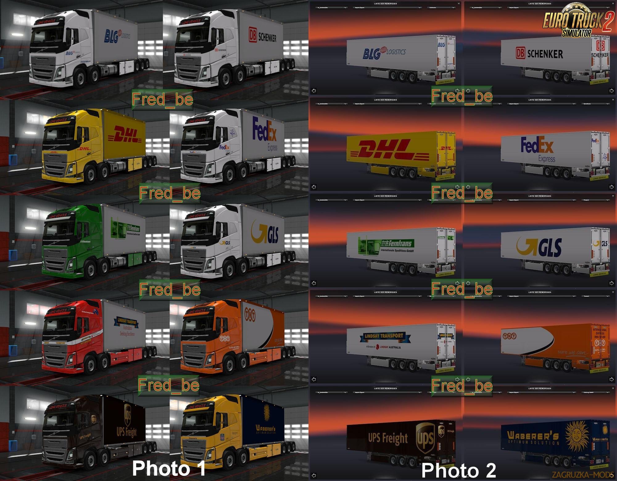 Pack Volvo FH 2012 Tandem (25 meters) for Ets2