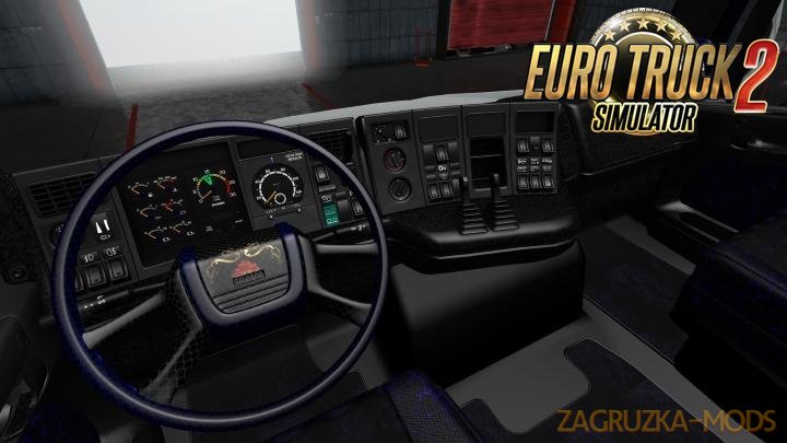 Scania RJL 4 Series Black and Dark Blue Interior for Ets2